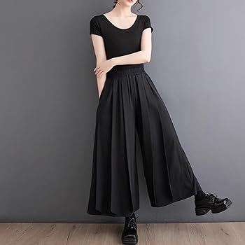 Amazon | [二力] ワイドパンツ 袴パンツ レディース 九分丈